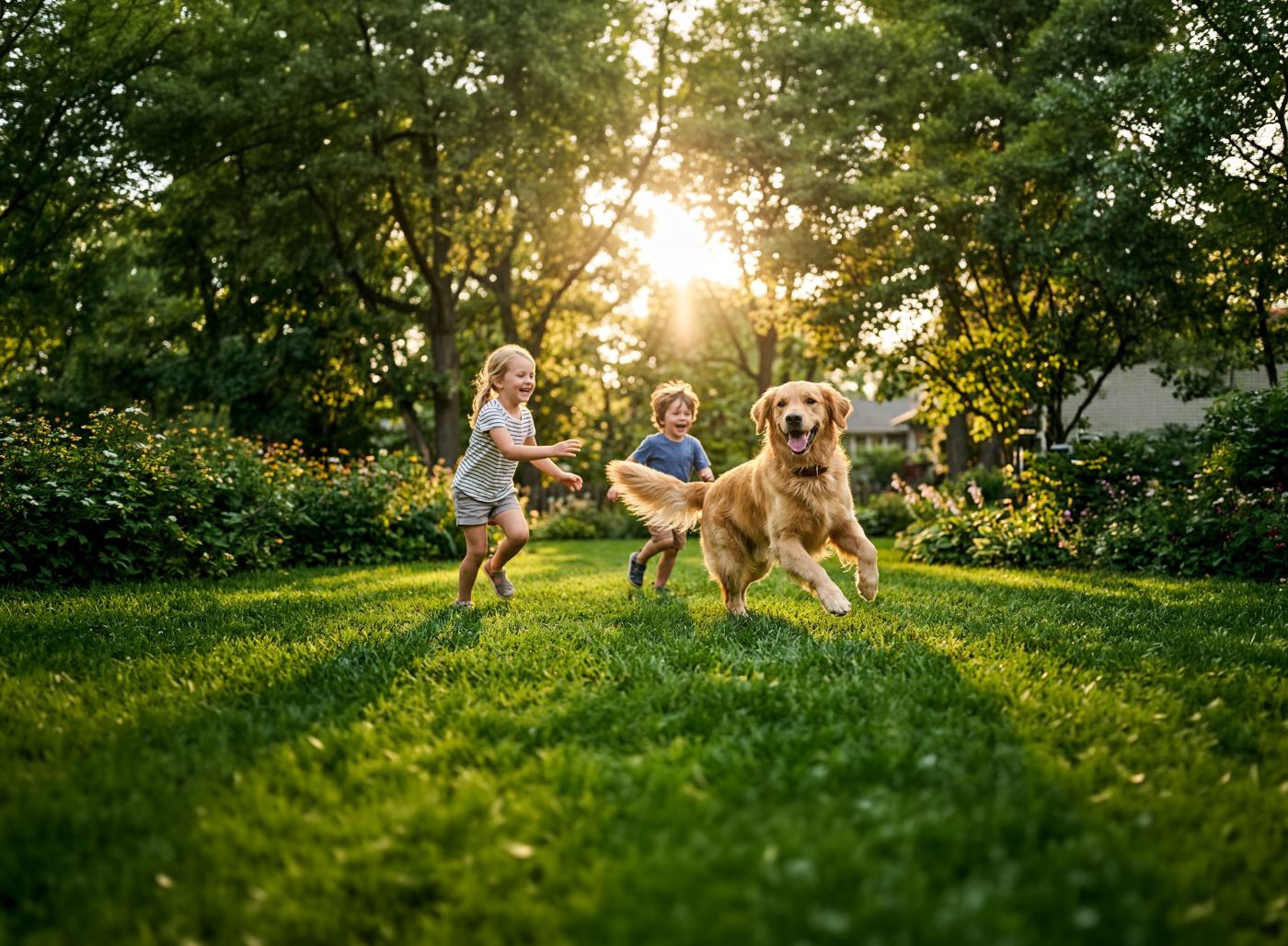 An active dog playing on a walk