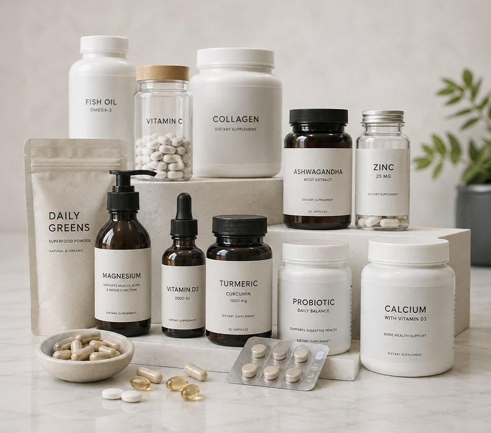 Several separate joint supplements at different prices